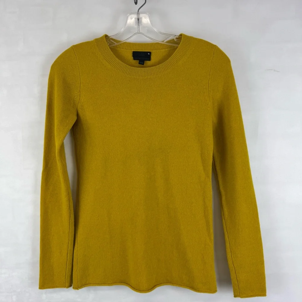 J.Crew Collection Italian Cashmere Sweater Mustard Yellow Women’s‎ XXS
